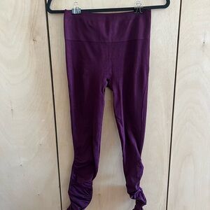 Fabletics Purple Leggings with Rouched Bottom Detail